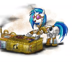 Size: 1638x1407 | Tagged: safe, artist:peperoger, dj pon-3, vinyl scratch, pony, unicorn, solo, steampunk