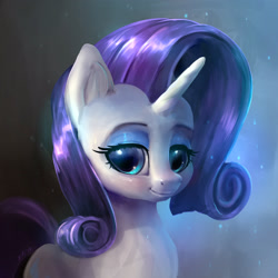 Size: 2813x2813 | Tagged: safe, artist:xbi, rarity, pony, unicorn, beautiful, bust, eyeshadow, female, looking at you, makeup, mare, portrait, smiling, solo