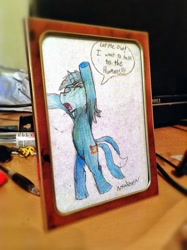 Size: 1529x2048 | Tagged: safe, artist:xulious, lyra heartstrings, pony, unicorn, female, horn, mare, solo, traditional art