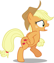 Size: 769x900 | Tagged: safe, artist:seahawk270, applejack, earth pony, pony, applejack's "day" off, chicken dance, chickenjack, cowboy hat, hat, open mouth, silly, silly pony, simple background, solo, stetson, transparent background, vector, who's a silly pony