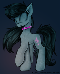 Size: 813x1000 | Tagged: safe, artist:kairaanix, octavia melody, earth pony, pony, black mane, female, gray coat, mare, solo, statue