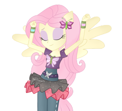 Size: 1188x1078 | Tagged: safe, artist:summer2002, fluttershy, dance magic, equestria girls, spoiler:eqg specials, clothes, cute, eyes closed, female, ponied up, simple background, solo, transparent background, vector