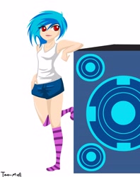 Size: 3871x4884 | Tagged: safe, artist:tao-mell, dj pon-3, vinyl scratch, human, humanized, solo