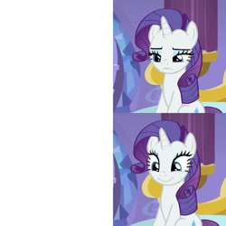 Size: 1024x1024 | Tagged: safe, edit, edited screencap, screencap, rarity, pony, unicorn, dragon dropped, solo