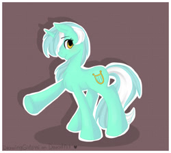 Size: 1024x919 | Tagged: safe, artist:drawing-heart, lyra heartstrings, pony, unicorn, chest fluff, female, horn, mare, solo