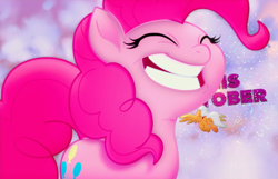 Size: 548x354 | Tagged: safe, screencap, pinkie pie, earth pony, pegasus, pony, my little pony: the movie, background pony, cropped, cute, eyes closed, female, flying, mare, smiling, teaser, unnamed pony