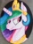 Size: 1024x1376 | Tagged: safe, artist:colorsceempainting, princess celestia, alicorn, pony, bust, canvas, oval, paint, painting, portrait, sexy, smiling, solo, traditional art