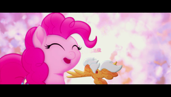 Size: 1920x1090 | Tagged: safe, screencap, pinkie pie, earth pony, pegasus, pony, my little pony: the movie, background pony, cute, female, flying, mare, ponk, unnamed pony