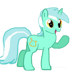 Size: 600x600 | Tagged: safe, artist:jbond, lyra heartstrings, pony, unicorn, female, green coat, horn, mare, solo, two toned mane