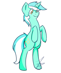 Size: 980x1170 | Tagged: safe, artist:ninetailedkat, lyra heartstrings, pony, bipedal, solo