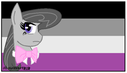 Size: 541x311 | Tagged: safe, artist:kraziekat2112, octavia melody, earth pony, pony, asexual, asexual pride flag, flag, pride, solo