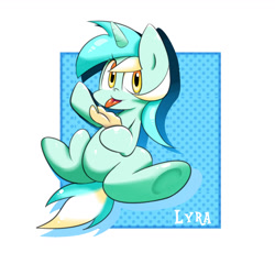 Size: 1300x1300 | Tagged: safe, artist:joycall6, lyra heartstrings, hand, licking, solo, underhoof