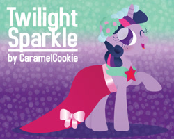 Size: 750x600 | Tagged: safe, artist:caramelcookie, derpibooru import, twilight sparkle, clothes, dress, gala dress, solo