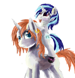 Size: 876x912 | Tagged: safe, artist:owlvortex, dj pon-3, long play, vinyl scratch, pony, unicorn, neigh anything, spoiler:comic, spoiler:comic11, 33 1-3 lp, background pony, cutiespark, ear piercing, earring, female, filly, jewelry, male, piercing, scene interpretation, stallion