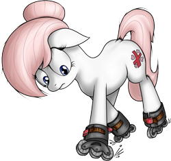 Size: 783x735 | Tagged: safe, artist:skorpionletun, nurse redheart, roller skates, simple background, solo, transparent background