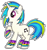 Size: 1517x1607 | Tagged: safe, artist:kennyklent, dj pon-3, vinyl scratch, pony, unicorn, rainbow power, rainbow power-ified, solo, sticker, toy