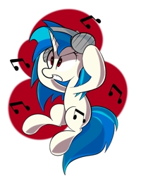 Size: 1280x1600 | Tagged: dead source, safe, artist:turtlefarminguy, dj pon-3, vinyl scratch, pony, unicorn, headphones, music notes, solo