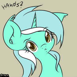 Size: 1500x1500 | Tagged: safe, artist:freefraq, lyra heartstrings, pony, unicorn, female, green coat, horn, mare, solo, two toned mane