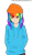 Size: 402x695 | Tagged: safe, artist:wrath-marionphauna, derpibooru import, rainbow dash, human, cap, clothes, digital art, hat, hoodie, humanized, simple background, solo, transparent background