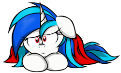 Size: 663x400 | Tagged: safe, artist:kristysk, dj pon-3, vinyl scratch, pony, unicorn, blanket, solo