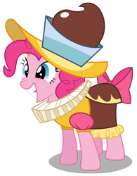 Size: 2344x3000 | Tagged: safe, artist:brony-works, chancellor puddinghead, pinkie pie, pony, hearth's warming eve (episode), high res, ruff (clothing), simple background, smiling, solo, transparent background, vector