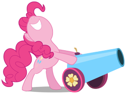 Size: 4016x3000 | Tagged: safe, artist:brony-works, pinkie pie, earth pony, pony, absurd resolution, eyes closed, party cannon, simple background, smiling, solo, transparent background, vector