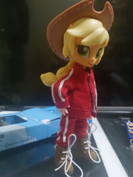 Size: 735x980 | Tagged: safe, artist:redness, applejack, equestria girls, ball jointed doll, bjd, custom, doll, equestria girls minis, eqventures of the minis, irl, photo, toy, tracksuit