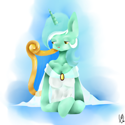 Size: 3000x3000 | Tagged: safe, artist:happy-heart-1, lyra heartstrings, anthro, pony, unicorn, female, horn, mare, solo