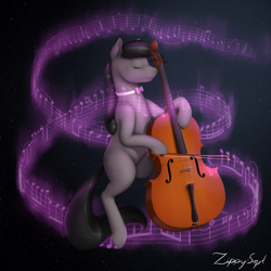 Size: 4000x4000 | Tagged: safe, artist:zippysqrl, octavia melody, earth pony, pony, bipedal, cello, musical instrument, solo