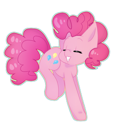 Size: 944x1006 | Tagged: safe, artist:skydonut, pinkie pie, pony, eyes closed, simple background, smiling, solo, transparent background