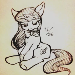 Size: 640x640 | Tagged: safe, artist:hobilo, octavia melody, earth pony, pony, grayscale, monochrome, solo