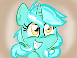 Size: 640x480 | Tagged: safe, artist:lianzapa, lyra heartstrings, adorkable, alternate hairstyle, braces, bust, cute, dork, filly, lyrabetes, pigtails, portrait, smiling, solo