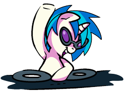 Size: 834x610 | Tagged: safe, artist:pepooni, dj pon-3, vinyl scratch, pony, unicorn, solo, turntable