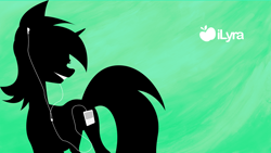 Size: 1920x1080 | Tagged: safe, artist:axe802, lyra heartstrings, pony, apple (company), background pony, music, solo, wallpaper