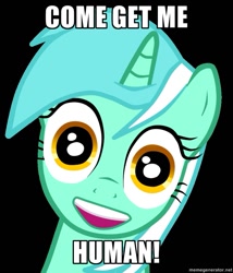 Size: 827x965 | Tagged: safe, lyra heartstrings, bronybait, creepy, human fetish, image macro, looking at you, meme, overly attached girlfriend