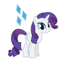 Size: 700x700 | Tagged: safe, rarity, pony, unicorn, cutie mark, female, horn, mare, official, purple mane, solo, white coat