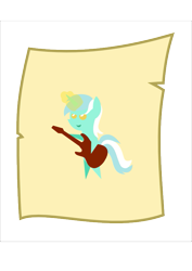 Size: 595x842 | Tagged: safe, artist:tritebristle, lyra heartstrings, pony, .svg available, bipedal, drawing, guitar, pointy ponies, simple background, solo, svg, transparent background, vector