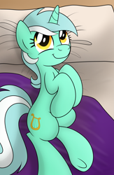 Size: 3375x5175 | Tagged: safe, artist:drawponies, lyra heartstrings, pony, unicorn, female, green coat, horn, mare, solo, two toned mane