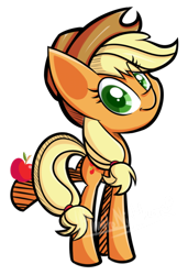 Size: 600x879 | Tagged: safe, artist:ultimatenightcore, applejack, earth pony, pony, apple, food, simple background, solo, transparent background