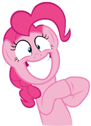 Size: 7000x9700 | Tagged: safe, artist:tardifice, pinkie pie, earth pony, pony, celestial advice, absurd resolution, clapping, irrational exuberance, simple background, smiling, solo, transparent background, vector