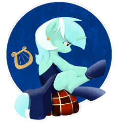 Size: 904x947 | Tagged: safe, artist:pippy, lyra heartstrings, pony, unicorn, clothes, female, horn, mare, solo