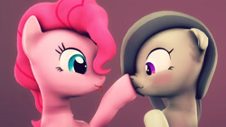 Size: 1920x1080 | Tagged: safe, artist:flushthebatsanta, marble pie, pinkie pie, earth pony, pony, 3d, blushing, boop, cute, diapinkes, marblebetes, source filmmaker, tongue out