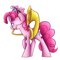 Size: 2048x2048 | Tagged: safe, artist:vanillashineart, pinkie pie, seabreeze, breezie, earth pony, pony, female, high res, mare, musical instrument, one eye closed, simple background, transparent background, tuba