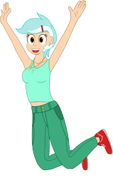 Size: 6000x9429 | Tagged: safe, artist:emper24, lyra heartstrings, human, absurd resolution, humanized, irrational exuberance, jumping, solo