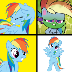 Size: 1300x1300 | Tagged: safe, derpibooru import, rainbow dash, pegasus, pony, my little pony: pony life, spoiler:my little pony: pony life, drama, meme, pony life drama, sick