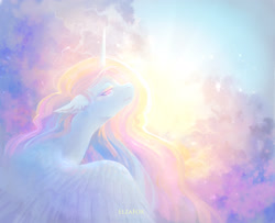 Size: 2046x1662 | Tagged: safe, artist:elzafox, princess celestia, alicorn, pony, royalty, solo, sun