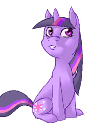 Size: 228x316 | Tagged: artist needed, safe, derpibooru import, twilight sparkle, pony, unicorn, female, mare, multicolored mane, purple coat, solo