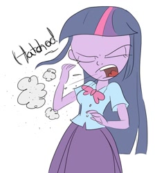 Size: 1320x1474 | Tagged: safe, artist:silverwing, artist:sudosnz, derpibooru import, edit, twilight sparkle, equestria girls, humor, messy, sneeze cloud, sneezing