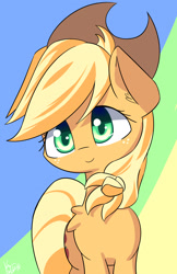 Size: 1271x1964 | Tagged: safe, artist:kawaiipony2, applejack, earth pony, pony, cowboy hat, hat, looking at you, signature, solo, stetson