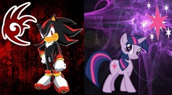 Size: 1359x749 | Tagged: safe, derpibooru import, twilight sparkle, copy and paste, crossover, shadow the hedgehog, sonic the hedgehog (series)